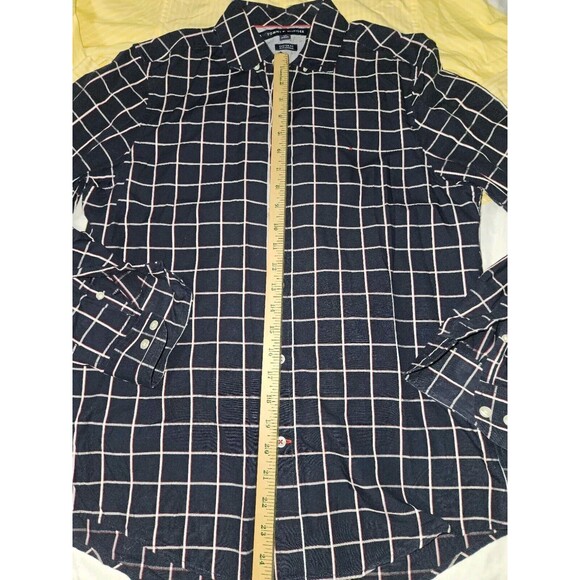 2 VTG Tommy Hilfiger Shirts Mens Small Multicolor Plaid Button Down Long Sleeve - Picture 6 of 9